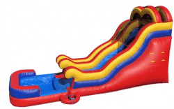 18 ft Red and Blue Single Waterslide